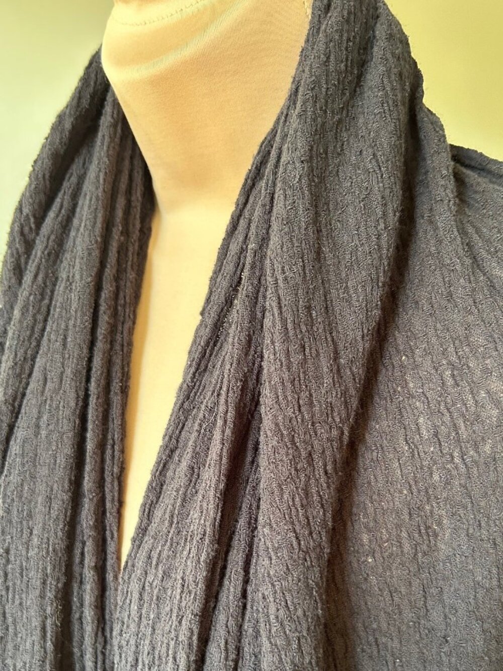 Gauze Black Long Scarf/Wrap EUC - Picture 5 of 7